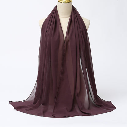 Women's Long Bubble Chiffon Muslim Hijab Scarf gentian-violet by HitMyNeed
