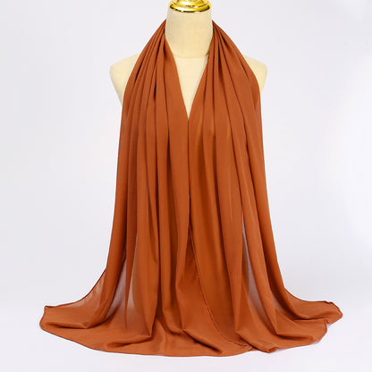 Women's Long Bubble Chiffon Muslim Hijab Scarf inca-gold by HitMyNeed