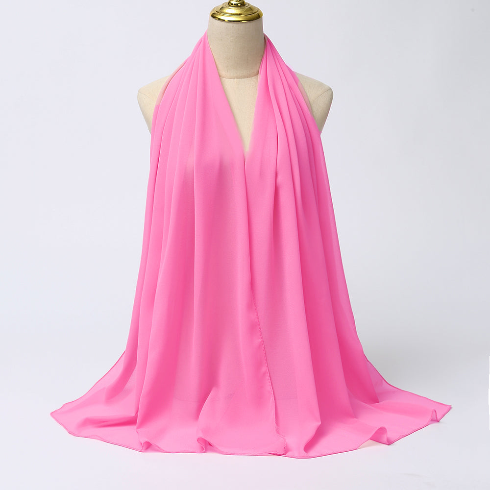 Women's Long Bubble Chiffon Muslim Hijab Scarf light-rose by HitMyNeed