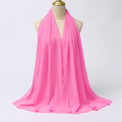 Women's Long Bubble Chiffon Muslim Hijab Scarf light-rose by HitMyNeed