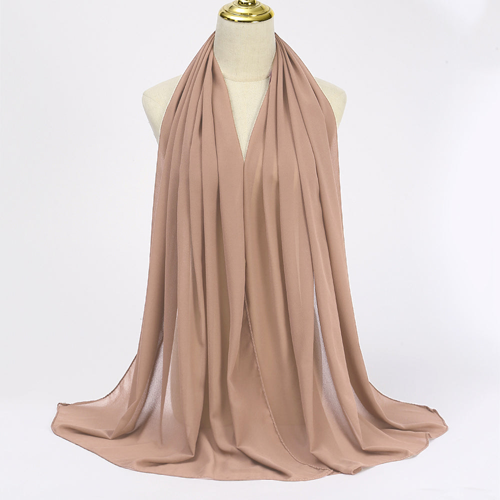 Women's Long Bubble Chiffon Muslim Hijab Scarf nude-pink by HitMyNeed
