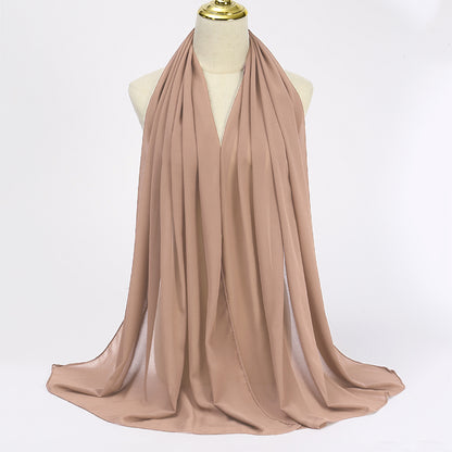 Women's Long Bubble Chiffon Muslim Hijab Scarf nude-pink by HitMyNeed