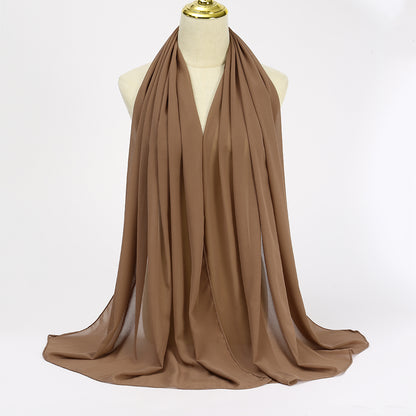 Women's Long Bubble Chiffon Muslim Hijab Scarf oak by HitMyNeed