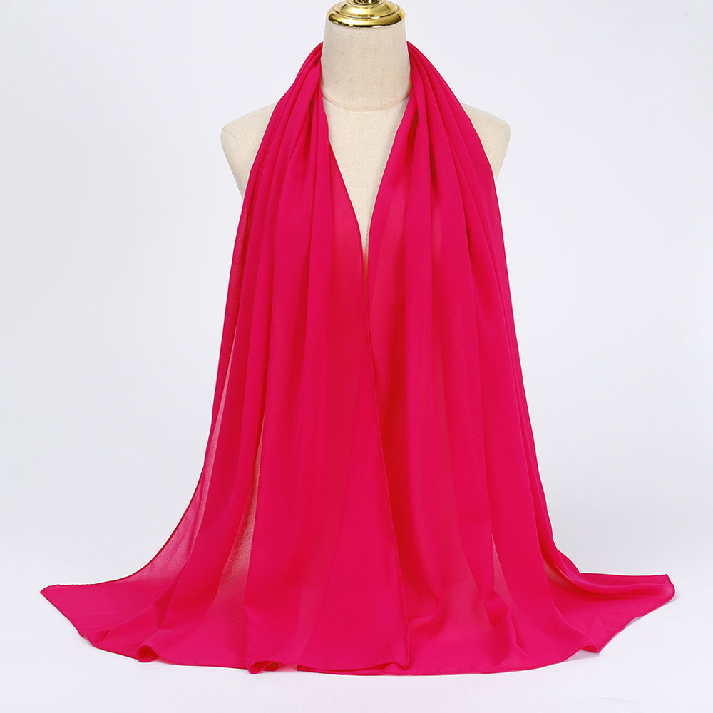 Women's Long Bubble Chiffon Muslim Hijab Scarf rose by HitMyNeed