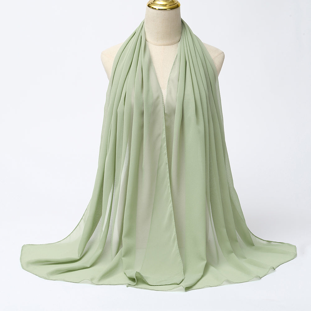 Women's Long Bubble Chiffon Muslim Hijab Scarf spring-willow by HitMyNeed