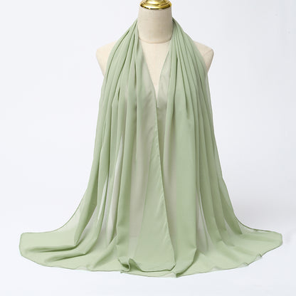 Women's Long Bubble Chiffon Muslim Hijab Scarf spring-willow by HitMyNeed