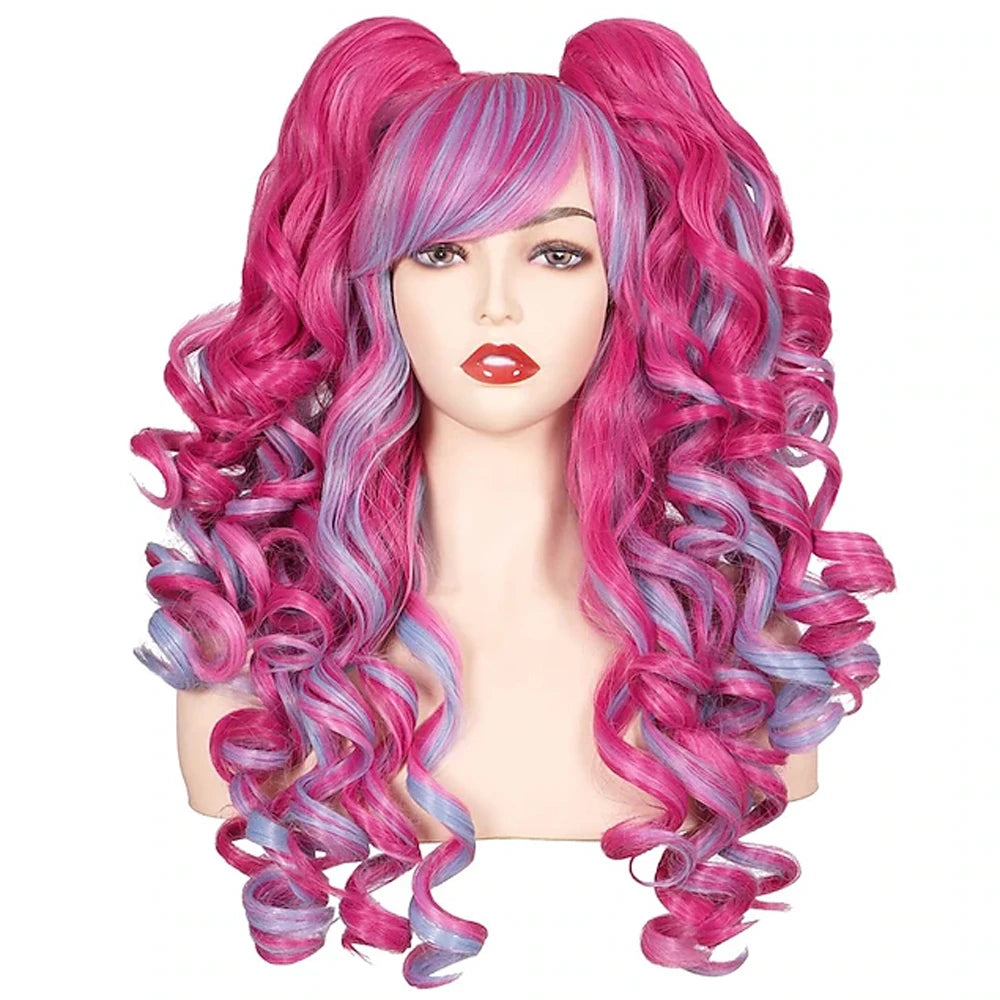 Women's Long Curly Cosplay Wig with 2 Ponytails 24" by HitMyNeed