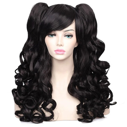 Women's Long Curly Cosplay Wig with 2 Ponytails 24" a11 by HitMyNeed