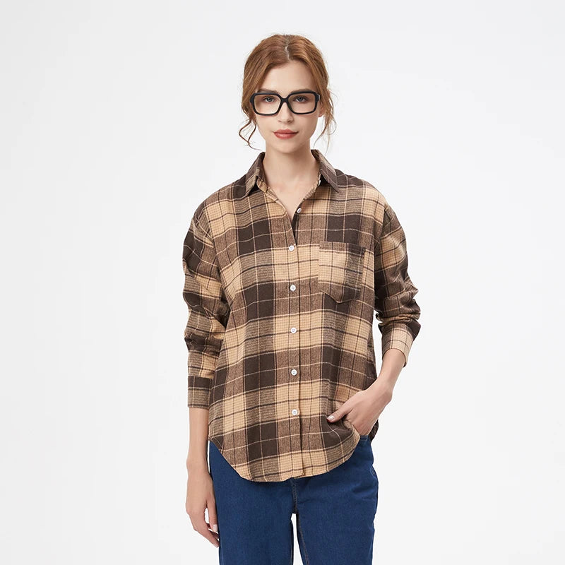 Women's Long Sleeve Plaid Shirt Button Down 21817.0 xs by HitMyNeed