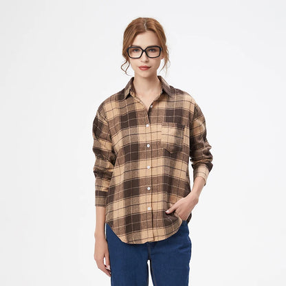 Women's Long Sleeve Plaid Shirt Button Down 21817.0 xs by HitMyNeed