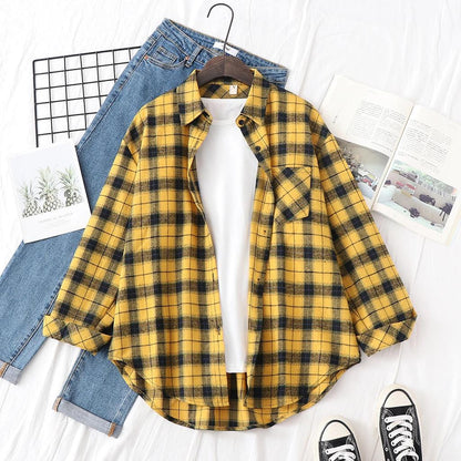Women's Long Sleeve Plaid Shirt Button Down 21821.0 xs by HitMyNeed