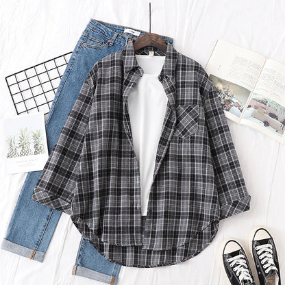 Women's Long Sleeve Plaid Shirt Button Down 21827.0 xs by HitMyNeed