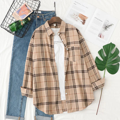 Women's Long Sleeve Plaid Shirt Button Down 21851.0 xs by HitMyNeed