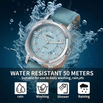 Women's Mechanical Cushion Watch with Sapphire & Date by HitMyNeed
