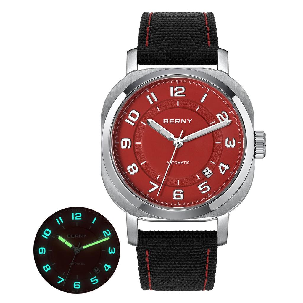 Women's Mechanical Cushion Watch with Sapphire & Date am133v-rd1 by HitMyNeed