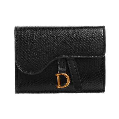 Women's Mini PU Short Wallet with Multi Card Holder black2 by HitMyNeed