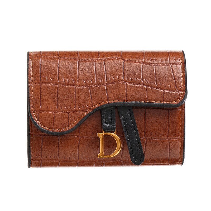 Women's Mini PU Short Wallet with Multi Card Holder brown by HitMyNeed