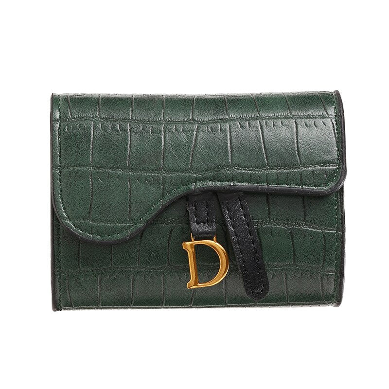 Women's Mini PU Short Wallet with Multi Card Holder green by HitMyNeed