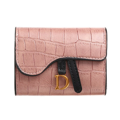 Women's Mini PU Short Wallet with Multi Card Holder pink by HitMyNeed