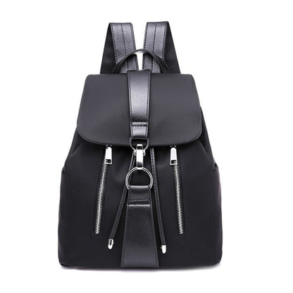 Women's Nylon Casual Backpack with Multiple Pockets by HitMyNeed