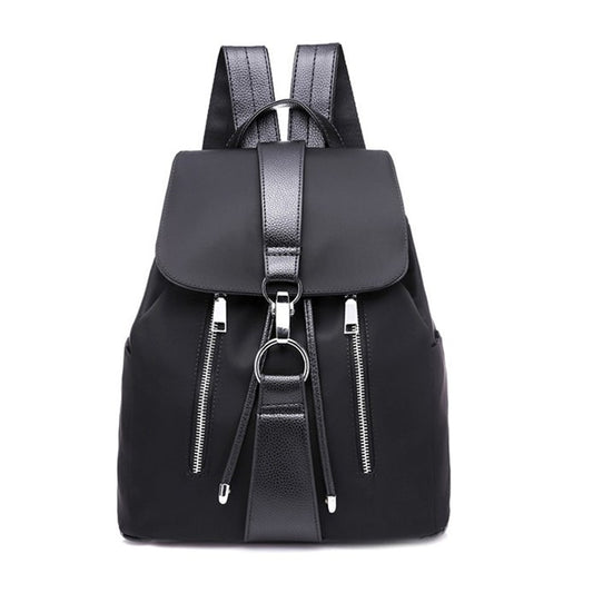 Women's Nylon Casual Backpack with Multiple Pockets by HitMyNeed