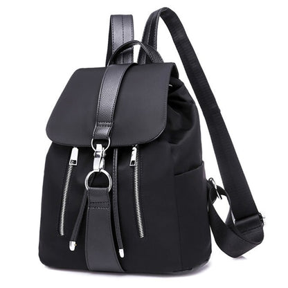Women's Nylon Casual Backpack with Multiple Pockets by HitMyNeed