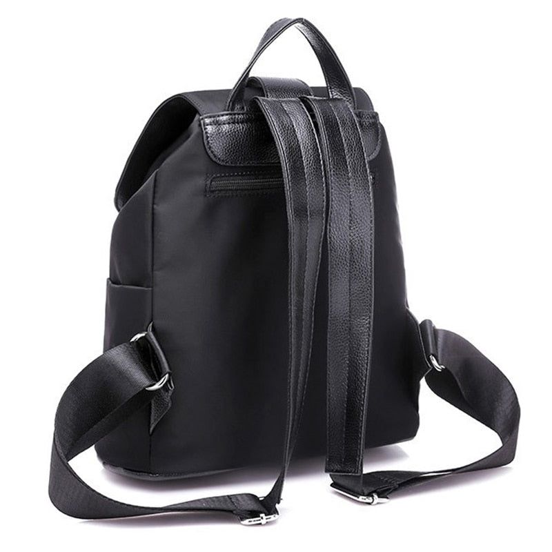 Women's Nylon Casual Backpack with Multiple Pockets by HitMyNeed