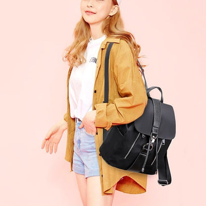 Women's Nylon Casual Backpack with Multiple Pockets by HitMyNeed