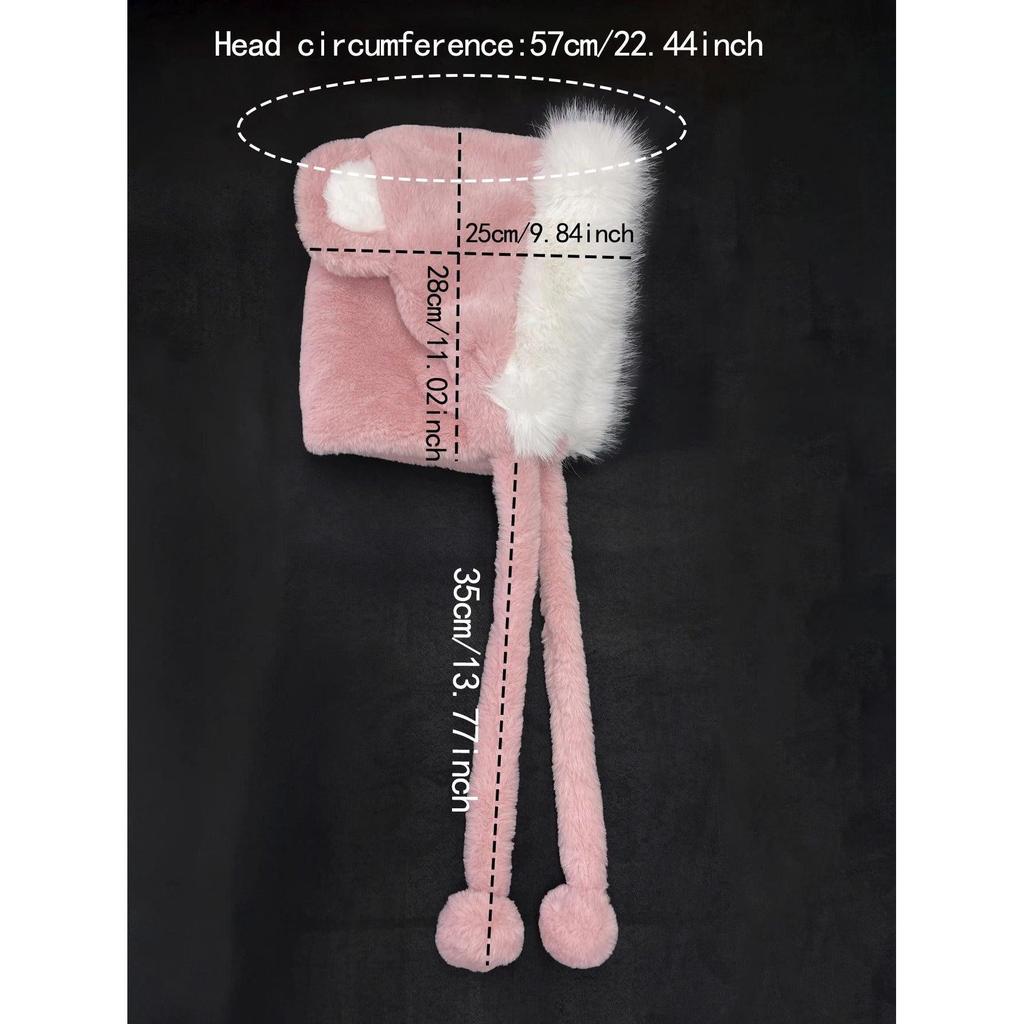Women's Plush Bear Ear Winter Beanie Hat by HitMyNeed