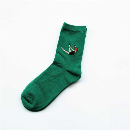 Women's Printed Cotton Socks (5 Pairs, EU 35-38) by HitMyNeed