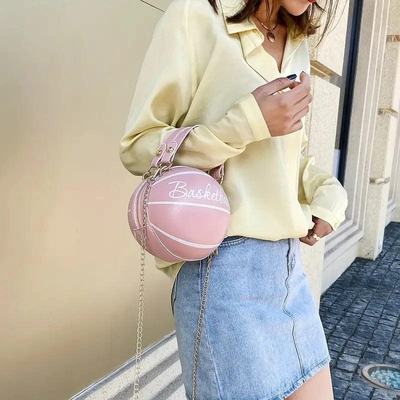 Women's PU Leather Basketball Shoulder & Crossbody Bag by HitMyNeed
