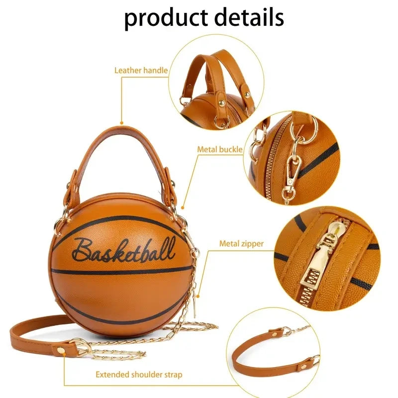 Women's PU Leather Basketball Shoulder & Crossbody Bag by HitMyNeed