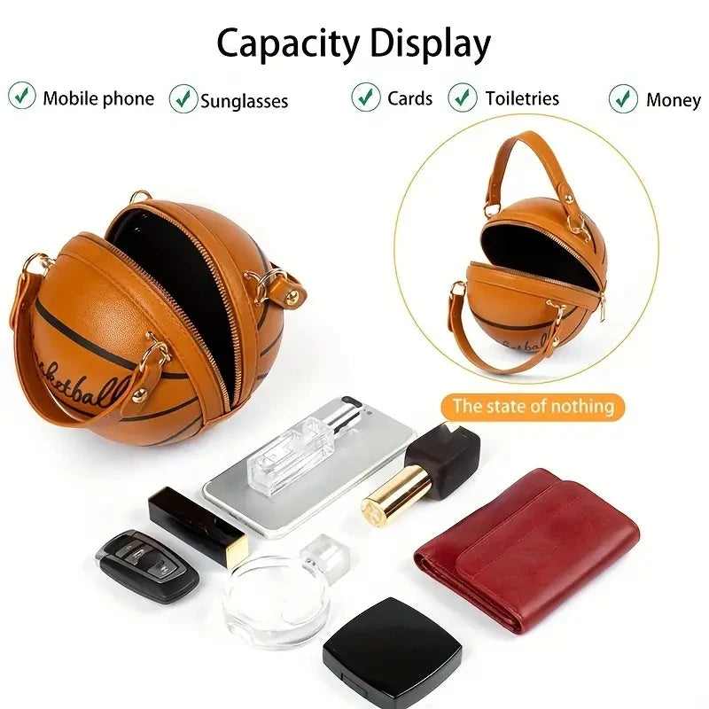 Women's PU Leather Basketball Shoulder & Crossbody Bag by HitMyNeed