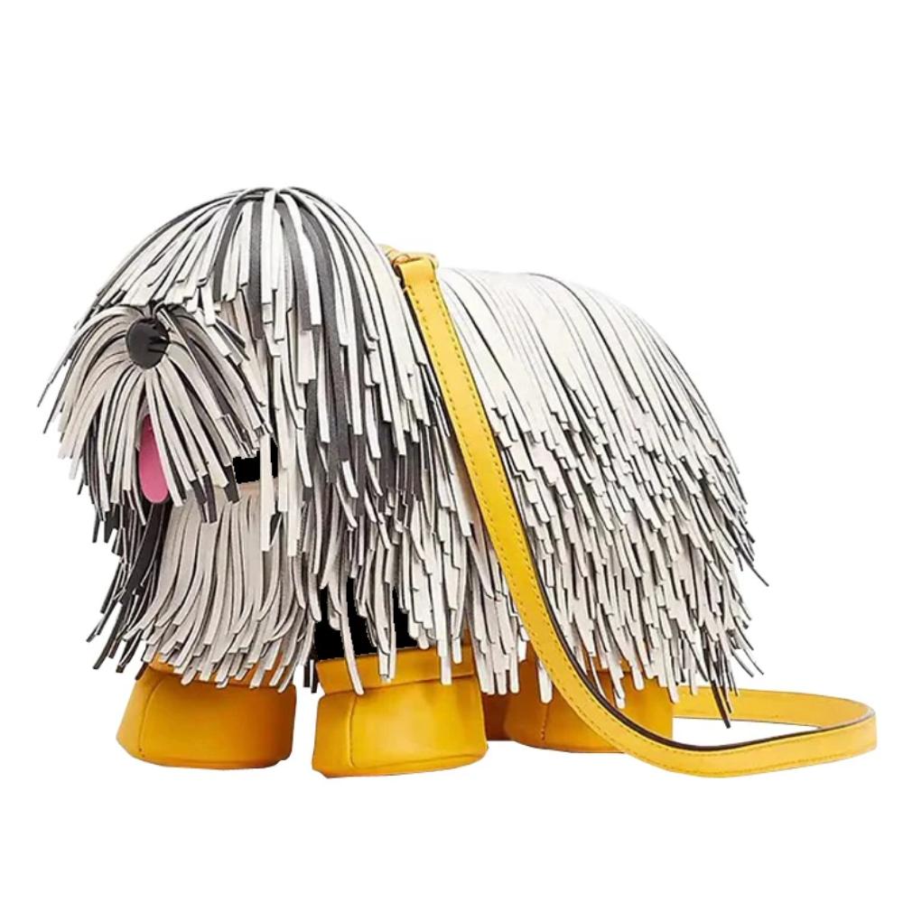 Women's PU Leather Dog Tassel Crossbody Shoulder Bag by HitMyNeed