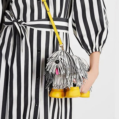 Women's PU Leather Dog Tassel Crossbody Shoulder Bag by HitMyNeed