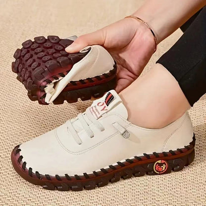 Women's PU Leather Vulcanized Flat Casual Shoes by HitMyNeed