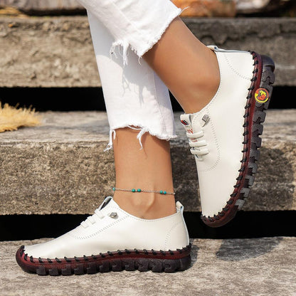 Women's PU Leather Vulcanized Flat Casual Shoes by HitMyNeed