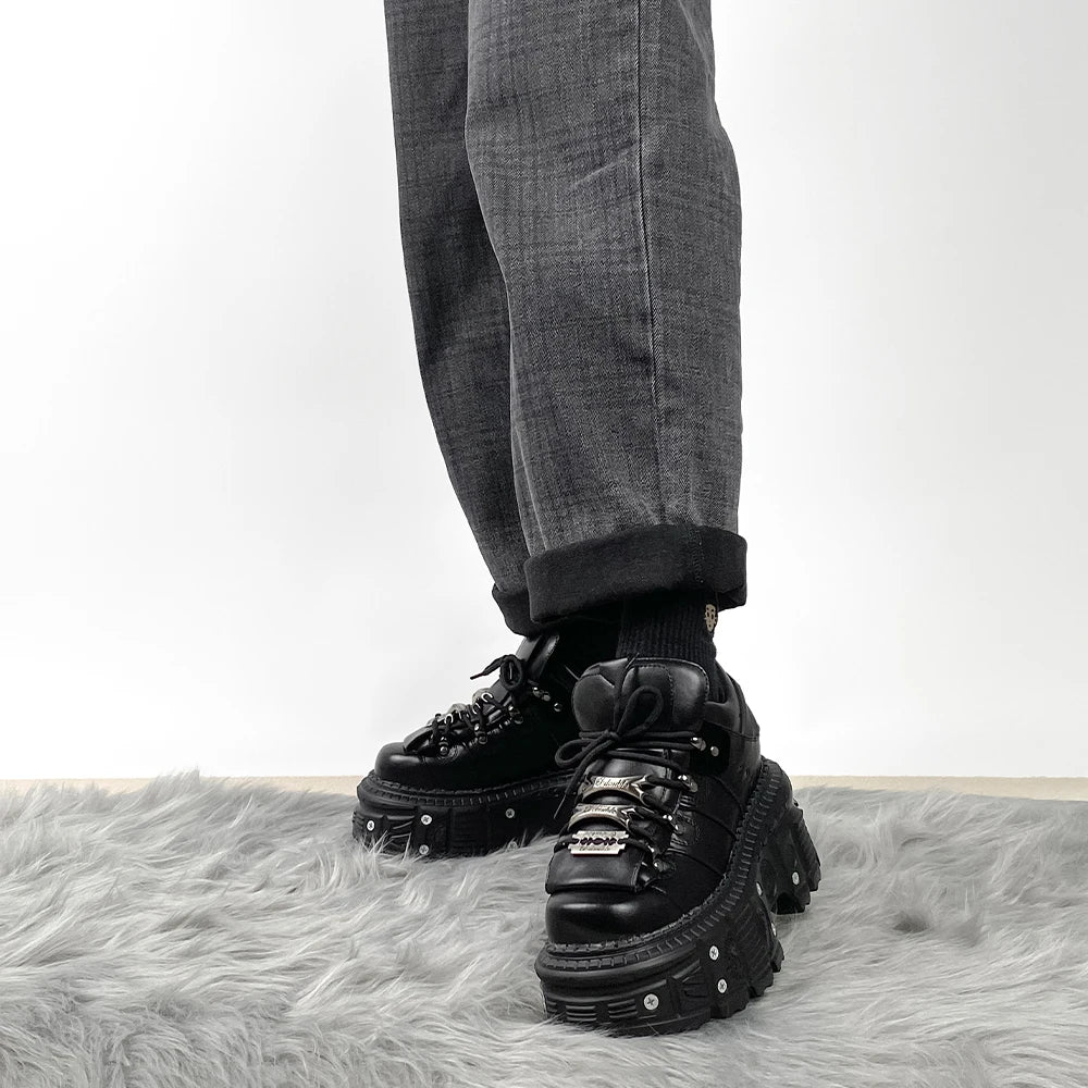 Women's Punk Gothic Lace-Up Platform Ankle Boots by HitMyNeed