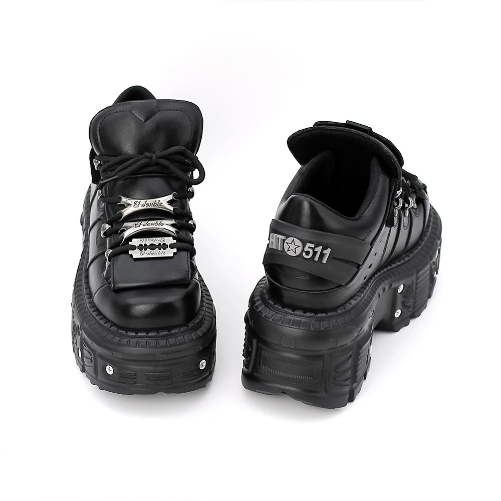 Women's Punk Gothic Lace-Up Platform Ankle Boots by HitMyNeed