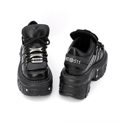 Women's Punk Gothic Lace-Up Platform Ankle Boots by HitMyNeed
