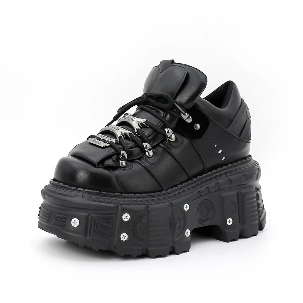 Women's Punk Gothic Lace-Up Platform Ankle Boots 42.0 by HitMyNeed