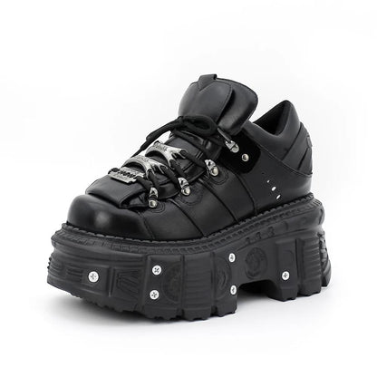 Women's Punk Gothic Lace-Up Platform Ankle Boots 42.0 by HitMyNeed