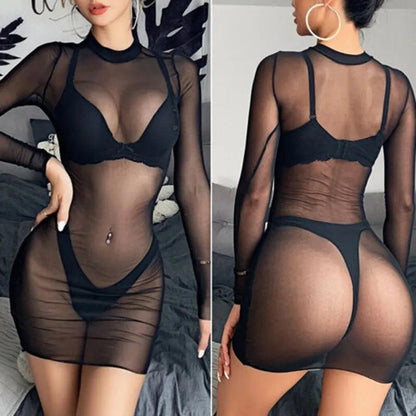 Women's Sheer Mesh Bikini Cover Up Beach Dress by HitMyNeed