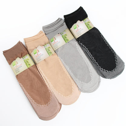 Women's Sheer Non-Slip Velvet Silk Socks, 10 Pairs by HitMyNeed