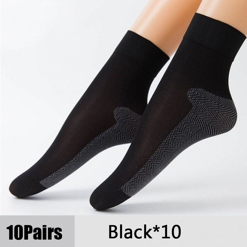 Women's Sheer Non-Slip Velvet Silk Socks, 10 Pairs black-10pairs by HitMyNeed