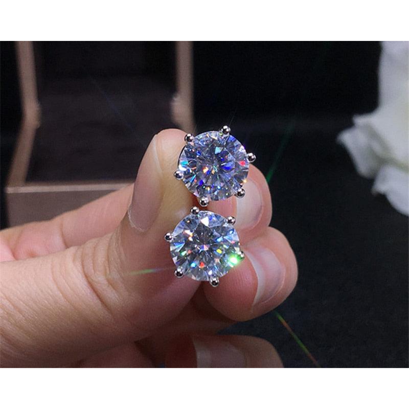 Women's Sterling Silver Zirconia Stud Earrings by HitMyNeed