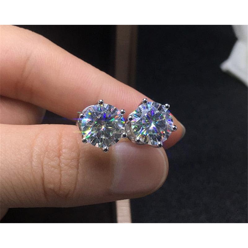 Women's Sterling Silver Zirconia Stud Earrings by HitMyNeed