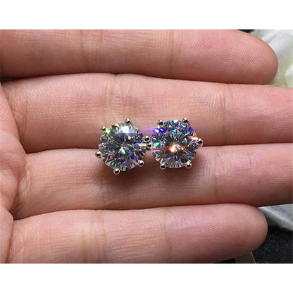 Women's Sterling Silver Zirconia Stud Earrings by HitMyNeed