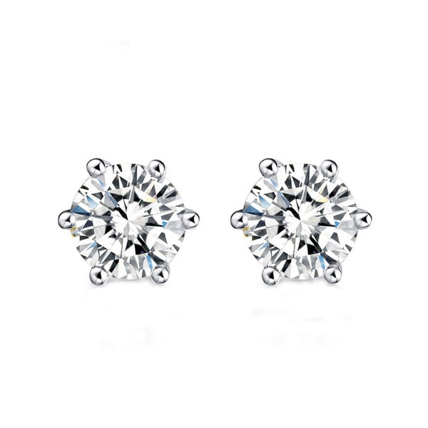 Women's Sterling Silver Zirconia Stud Earrings by HitMyNeed