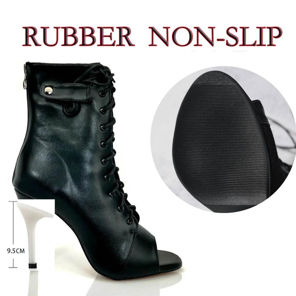 Women's Stiletto Party Boots for Latin Dance wx02f-9-5cm 34.0 by HitMyNeed